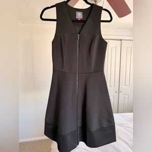 Vince Camuto Black Zip-Front Mini Dress